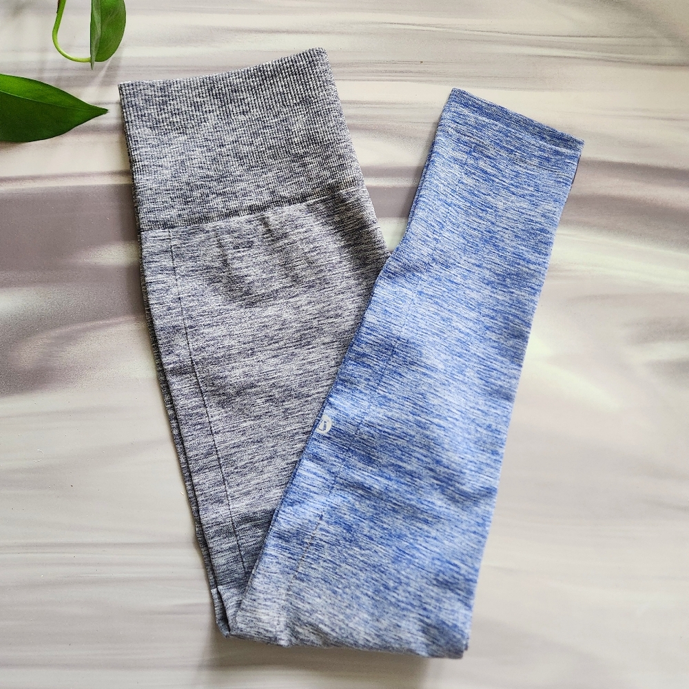Lululemon Balance & Resist 7/8 Tights Size 8 Compression Blue Grey Pants